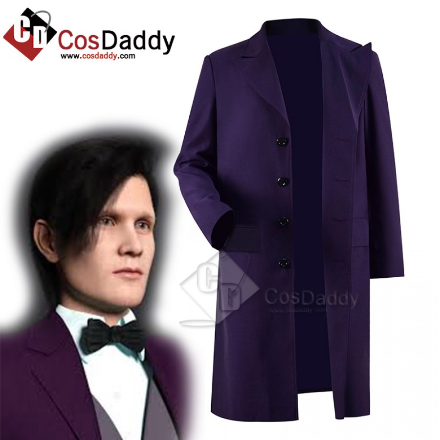 Doctor Who The 11th Doctor Eleventh Dr Matt Smith Cosplay Costume Purple Coat